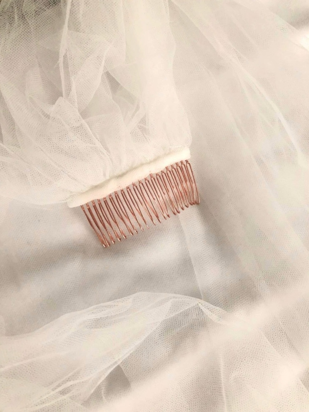 Bulk - 30 Bridal Veils with Rose Gold Hair Comb